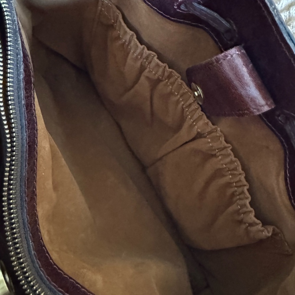Patricia Nash Leather Drawstring Witney Tote - Distressed British Tan - Picture 12 of 12